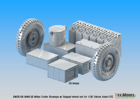 DEFモデル DM35104 1/35 WWII アメリカ ウィリス ジープ トレーラー用積荷セット (タコム/ イタレリ/ ブロンコ用)