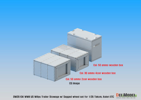 DEFモデル DM35104 1/35 WWII アメリカ ウィリス ジープ トレーラー用積荷セット (タコム/ イタレリ/ ブロンコ用)