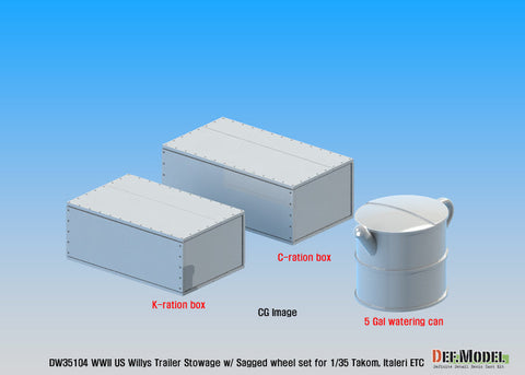 DEFモデル DM35104 1/35 WWII アメリカ ウィリス ジープ トレーラー用積荷セット (タコム/ イタレリ/ ブロンコ用)