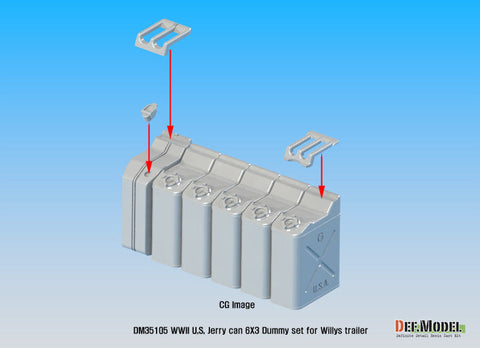 DEFモデル DM35105 1/35 WWII アメリカ ジェリカン ダミーセット(ジープトレーラー用)