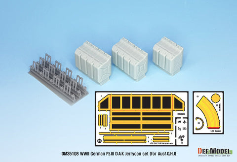 DEFモデル DM35108 1/35 WWII ドイツ III号戦車G/H/J型 アフリカ軍団ダミージェリカンセット (各社対応)