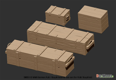 DEFモデル DM35113 1/35 WWII ドイツ III号戦車/III号突撃砲用木箱セット (各社対応)