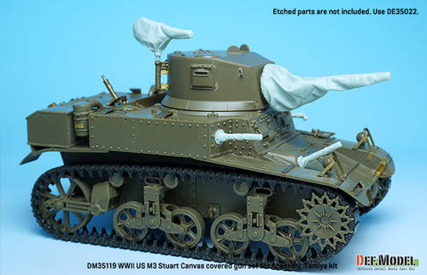 DEFモデル DM35119 1/35 WWII アメリカ M3 スチュアート キャンバスカバーで覆われた砲身セット (アカデミー/ タミヤ用)