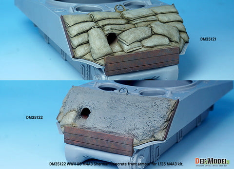 DEFモデル DM35122 1/35 WWII アメリカ M4A2/A3 シャーマン コンクリート 47度 フロントアーマー(各社対応)