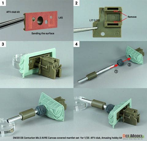 DEFモデル DM35126 1/35 センチュリオン Mk.5 AVRE用キャンバスカバー付防盾セット(AFVクラブ/ アミュージングホビー用)