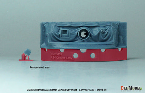 DEFモデル DM35131 1/35 WWII イギリス A34 コメット用 キャンバスカバー付防盾セット 初期型 (タミヤ用)