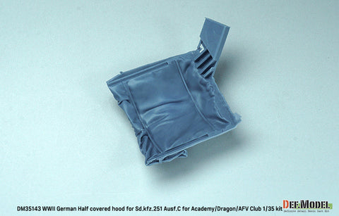 DEFモデル DM35143 1/35 WWII ドイツ Sd.kfz.251 Ausf.C キャンバスカバー 半開状態(アカデミー/ ドラゴン/ AFVクラブ用)