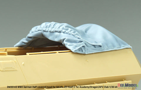 DEFモデル DM35143 1/35 WWII ドイツ Sd.kfz.251 Ausf.C キャンバスカバー 半開状態(アカデミー/ ドラゴン/ AFVクラブ用)