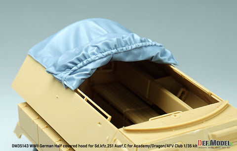 DEFモデル DM35143 1/35 WWII ドイツ Sd.kfz.251 Ausf.C キャンバスカバー 半開状態(アカデミー/ ドラゴン/ AFVクラブ用)