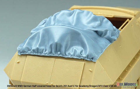 DEFモデル DM35143 1/35 WWII ドイツ Sd.kfz.251 Ausf.C キャンバスカバー 半開状態(アカデミー/ ドラゴン/ AFVクラブ用)