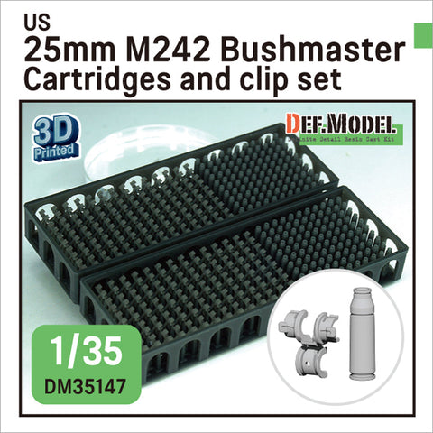 DEFモデル DM35147 1/35 アメリカ M242 25mm ブッシュマスター用薬莢&クリップ (各200個)(各社 M2/M3 LAV-25 APC用)
