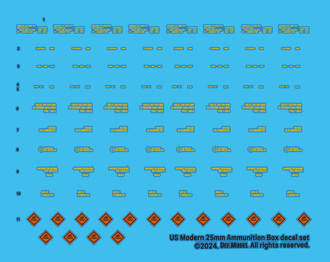 DEFモデル DM35152 1/35 アメリカ M242 ブッシュマスター 弾薬箱セット (10個,デカール付き)