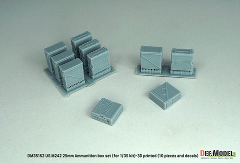 DEFモデル DM35152 1/35 アメリカ M242 ブッシュマスター 弾薬箱セット (10個,デカール付き)