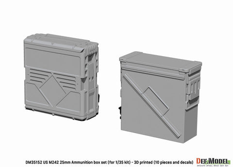 DEFモデル DM35152 1/35 アメリカ M242 ブッシュマスター 弾薬箱セット (10個,デカール付き)