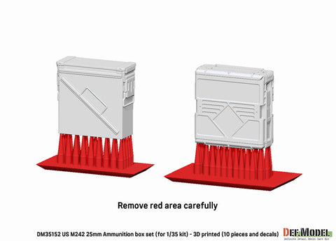 DEFモデル DM35152 1/35 アメリカ M242 ブッシュマスター 弾薬箱セット (10個,デカール付き)