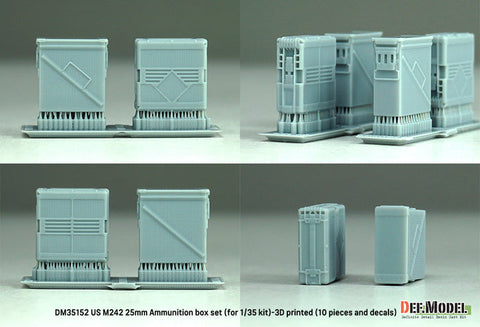 DEFモデル DM35152 1/35 アメリカ M242 ブッシュマスター 弾薬箱セット (10個,デカール付き)