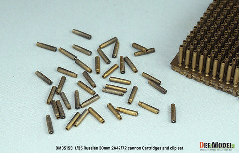 DEFモデル DM35153 1/35 ロシア 2A42 30mm機関砲 砲弾&クリップセット (各社 BMP/VMPT/BMD シリーズ用)
