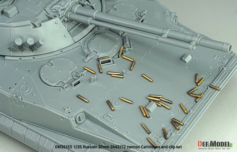 DEFモデル DM35153 1/35 ロシア 2A42 30mm機関砲 砲弾&クリップセット (各社 BMP/VMPT/BMD シリーズ用)