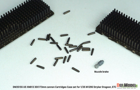 DEFモデル DM35155 1/35 アメリカ XM813 ブッシュマスターII 30mm機関砲 30x173mm弾 空薬莢セット マズルブレーキ付(M1296 ストライカー ドラゴン/ 他キット用)