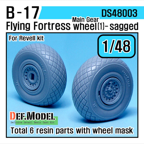 DEFモデル DS48003 1/48 B-17F/G フライングフォートレス 自重変形タイヤ 1 (レベル用)