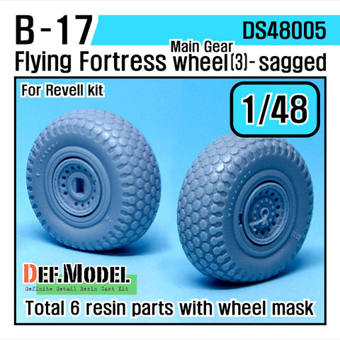 DEFモデル DS48005 1/48 B-17F/G フライングフォートレス 自重変形タイヤ 3 (レベル用)