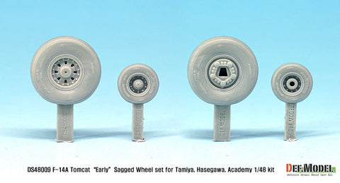 DEFモデル DS48009 1/48 F-14A トムキャット 初期型自重変形タイヤセット(タミヤ/ハセガワ用)