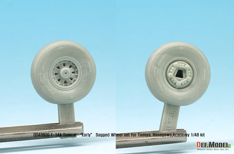 DEFモデル DS48009 1/48 F-14A トムキャット 初期型自重変形タイヤセット(タミヤ/ハセガワ用)