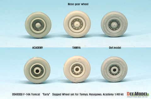 DEFモデル DS48009 1/48 F-14A トムキャット 初期型自重変形タイヤセット(タミヤ/ハセガワ用)