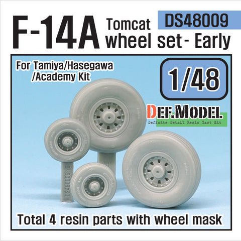 DEFモデル DS48009 1/48 F-14A トムキャット 初期型自重変形タイヤセット(タミヤ/ハセガワ用)
