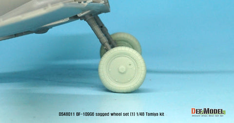 DEFモデル DS48011 1/48 メッサーシュミット Bf109G-6自重変形タイヤセット1 (タミヤ/ 他キット用)