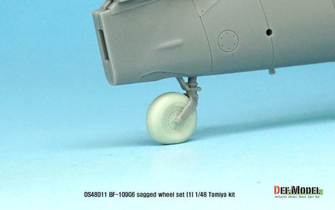 DEFモデル DS48011 1/48 メッサーシュミット Bf109G-6自重変形タイヤセット1 (タミヤ/ 他キット用)