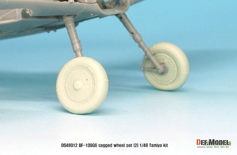 DEFモデル DS48012 1/48 メッサーシュミット Bf109G-6自重変形タイヤセット2 (タミヤ/他キット用)