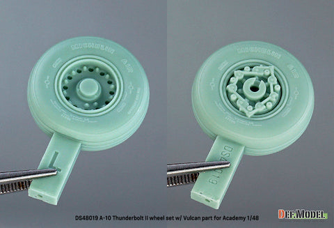 DEFモデル DS48019 1/48 A-10 サンダーボルトII 自重変形タイヤセット 機関砲砲口付 (アカデミー用)