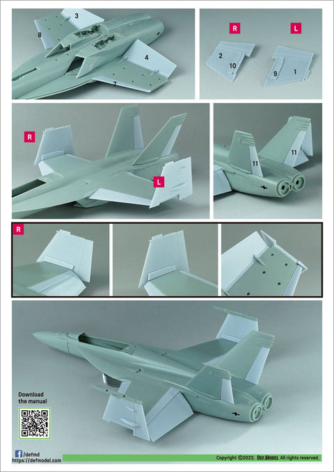 DEFモデル DS72003 1/72 F/A-18E/F スーパーホーネット フォールディングウイングセット (アカデミー用)