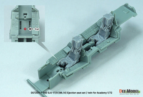 DEFモデル DS72011 1/72 F-14D トムキャット SJU-17/A (Mk.14) イジェクションシート (アカデミー用)