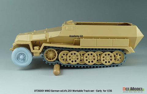 DEFモデル DT35001 1/35 WWII ドイツ Sd.kfz.251用初期型可動履帯セット (各社対応)