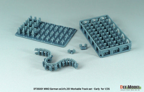 DEFモデル DT35001 1/35 WWII ドイツ Sd.kfz.251用初期型可動履帯セット (各社対応)