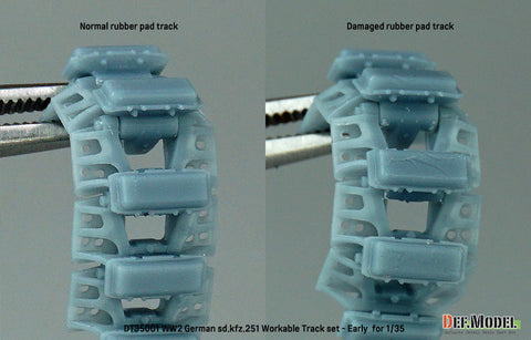 DEFモデル DT35001 1/35 WWII ドイツ Sd.kfz.251用初期型可動履帯セット (各社対応)