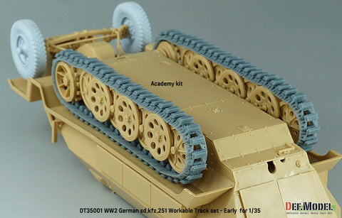 DEFモデル DT35001 1/35 WWII ドイツ Sd.kfz.251用初期型可動履帯セット (各社対応)