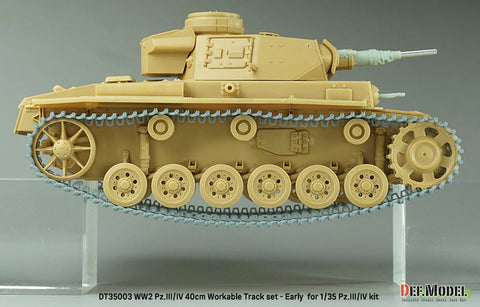 DEFモデル DT35003 1/35 WWII ドイツ III/IV号戦車用 40cm初期型可動履帯セット (各社対応)
