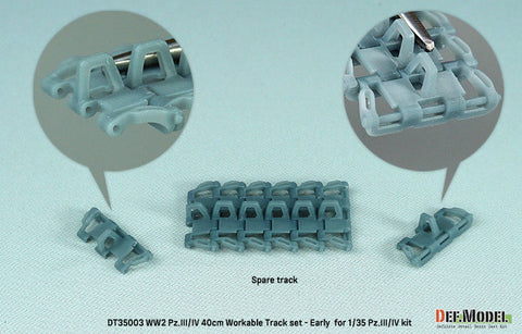 DEFモデル DT35003 1/35 WWII ドイツ III/IV号戦車用 40cm初期型可動履帯セット (各社対応)