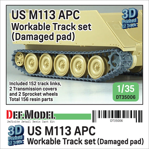 DEFモデル DT35006 1/35 アメリカ M113 APC 可動履帯セット- ダメージ表現入りパッド (各社対応)