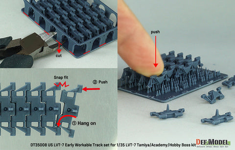 DEFモデル DT35008 1/35 アメリカ LVT-7 初期型 可動履帯セット(各社対応)