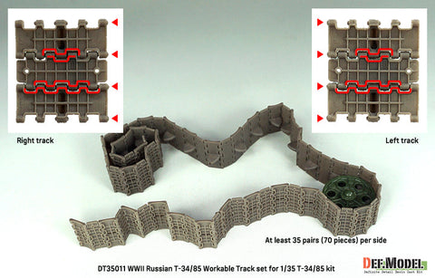 DEFモデル DT35011 1/35 ロシア T-34/85 可動履帯セット(各社対応)