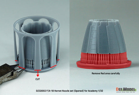 DEFモデル DZ32002 1/32 F/A-18A/B/C/D ホーネット用排気ノズル オープン (アカデミー用)