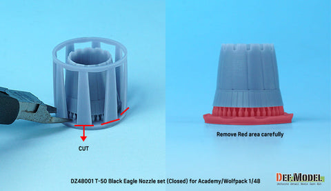 DEFモデル DZ48001 1/48 韓国 T-50 ブ ラックイーグル 排気ノズル クローズ (アカデミー/ウルフパック用)