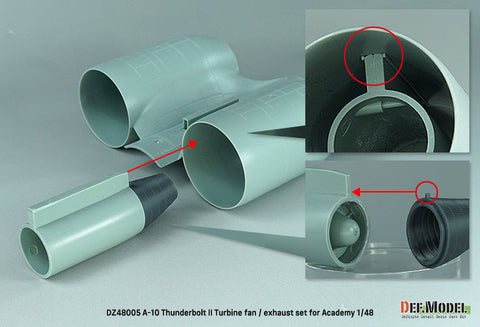 DEFモデル DZ48005 1/48 A-10 サンダーボルトII タービンファン/排気ノズルセット (アカデミー用)