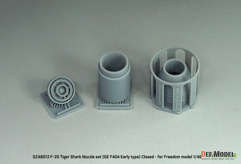 DEFモデル DZ48012 1/48 F-20 タイガーシャーク GE YF404-100 排気ノズル クローズ(フリーダムモデル用)