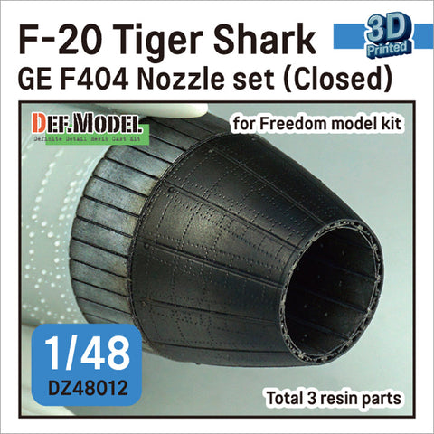 DEFモデル DZ48012 1/48 F-20 タイガーシャーク GE YF404-100 排気ノズル クローズ(フリーダムモデル用)