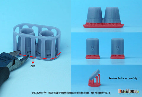 DEFモデル DZ72001 1/72 F/A-18E/F/G スーパーホーネット用排気ノズル クローズ (アカデミー用)